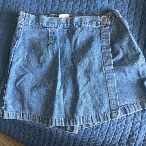 Paris Blues Blue Wrap Mini Skort Casual - Picture 1 of 4